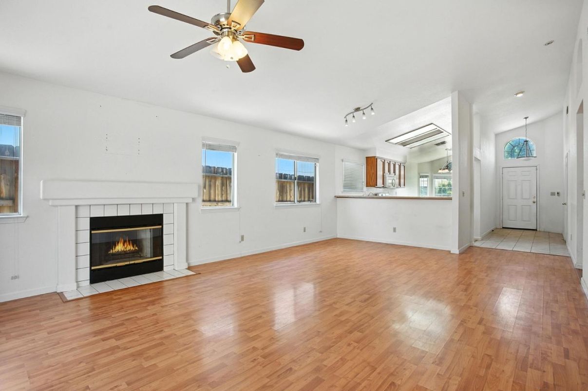 Empty room, Fireplace, Interior, Wood Texture Flooring
