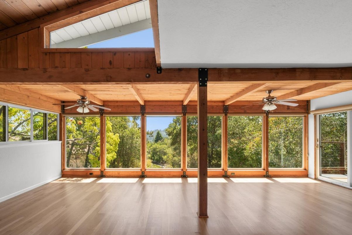 Empty room, Interior, Sun Room, Wooden Beams, Wooden Ceilings, Wood Texture Flooring, Wooden Walls