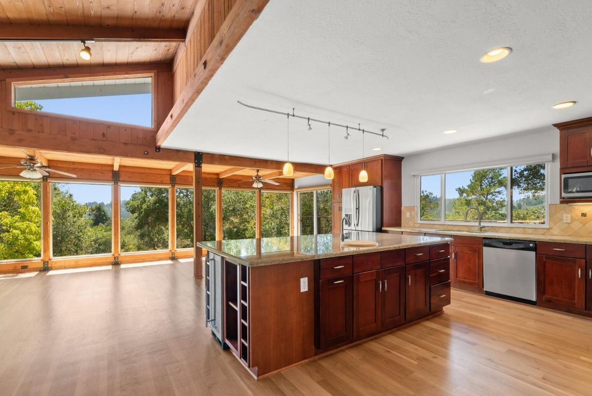 Interior, Kitchen, Recessed Lighting, Wooden Beams, Wooden Ceilings, Wood Texture Flooring