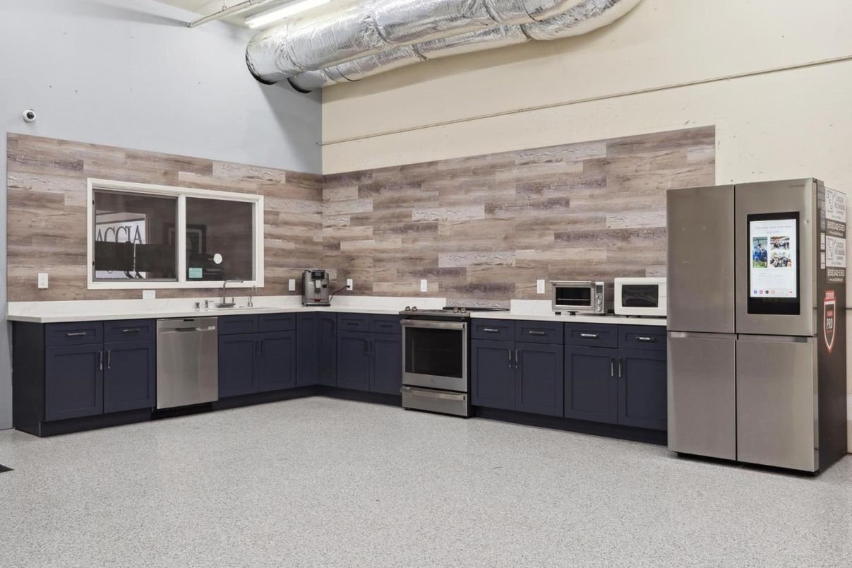 Interior, Kitchen, Stainless Steel Appliances, Wooden Walls