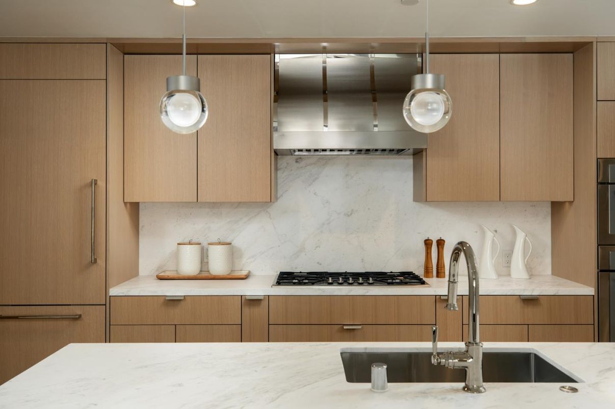 Interior, Kitchen, Pendant Lights, Recessed Lighting, Stainless Steel Appliances