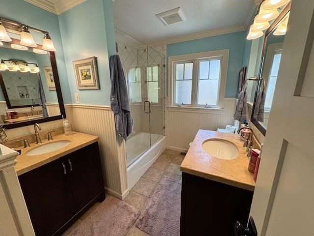 Bathroom, Dual Sink Vanities, Glass Shower, Interior
