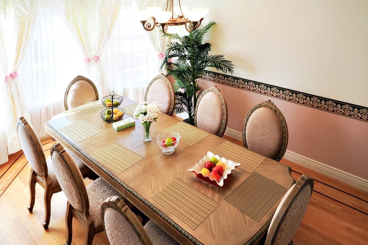 Dining room, Interior, Wood Texture Flooring