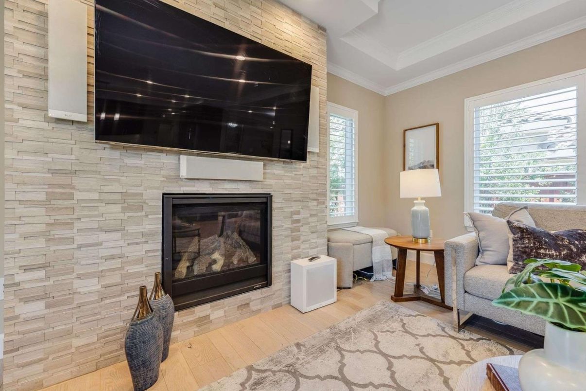 Fireplace, Interior, Stone Walls, Wood Texture Flooring