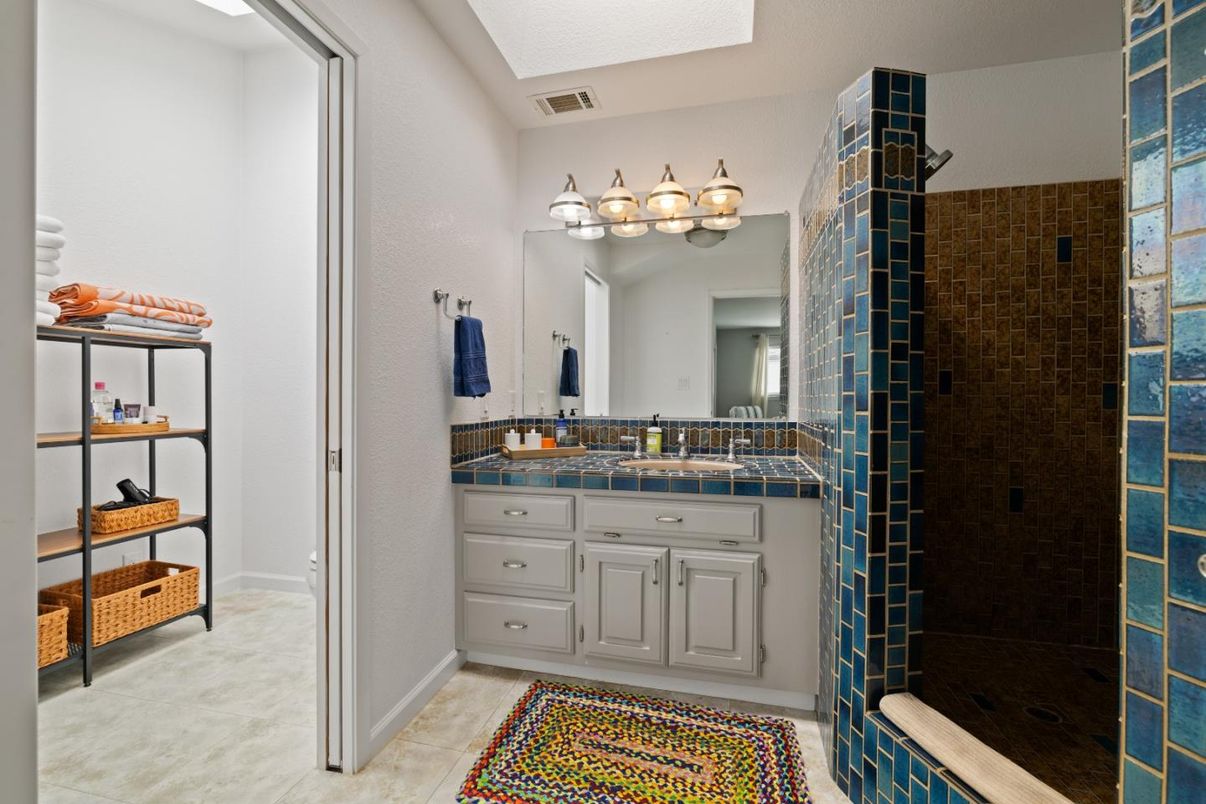 Bathroom, Glass Shower, Interior, Tile Countertops