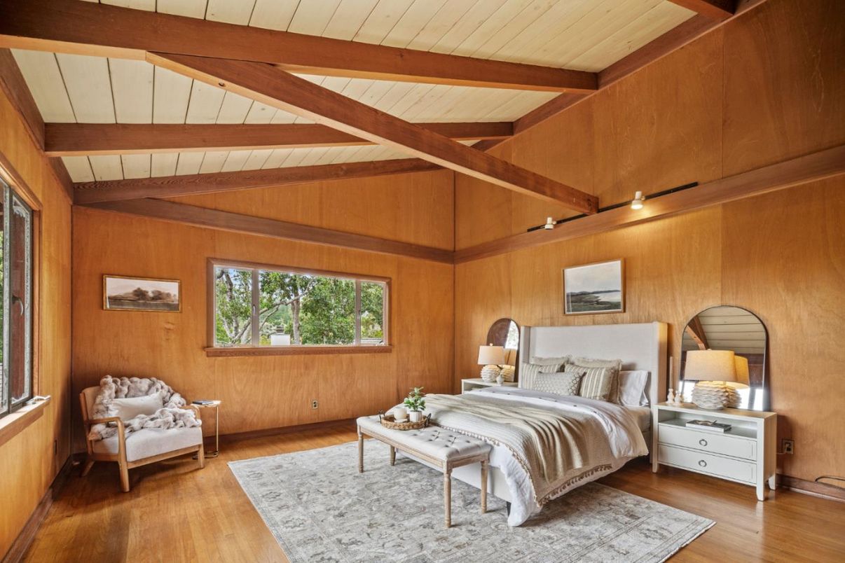 Bedroom, Interior, Wooden Beams, Wooden Ceilings, Wood Texture Flooring, Wooden Walls