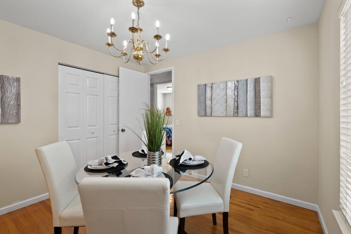 Chandelier, Dining room, Interior, Wood Texture Flooring