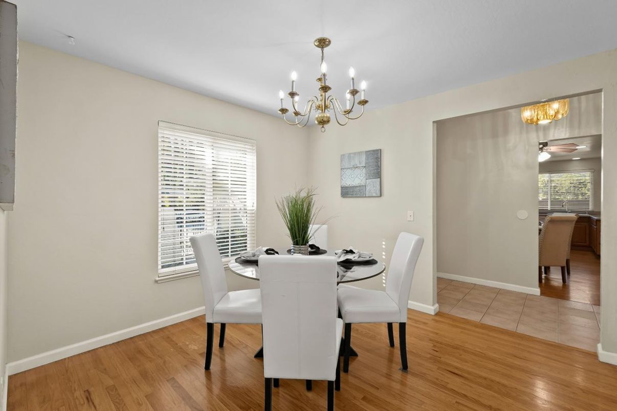 Chandelier, Dining room, Interior, Wood Texture Flooring