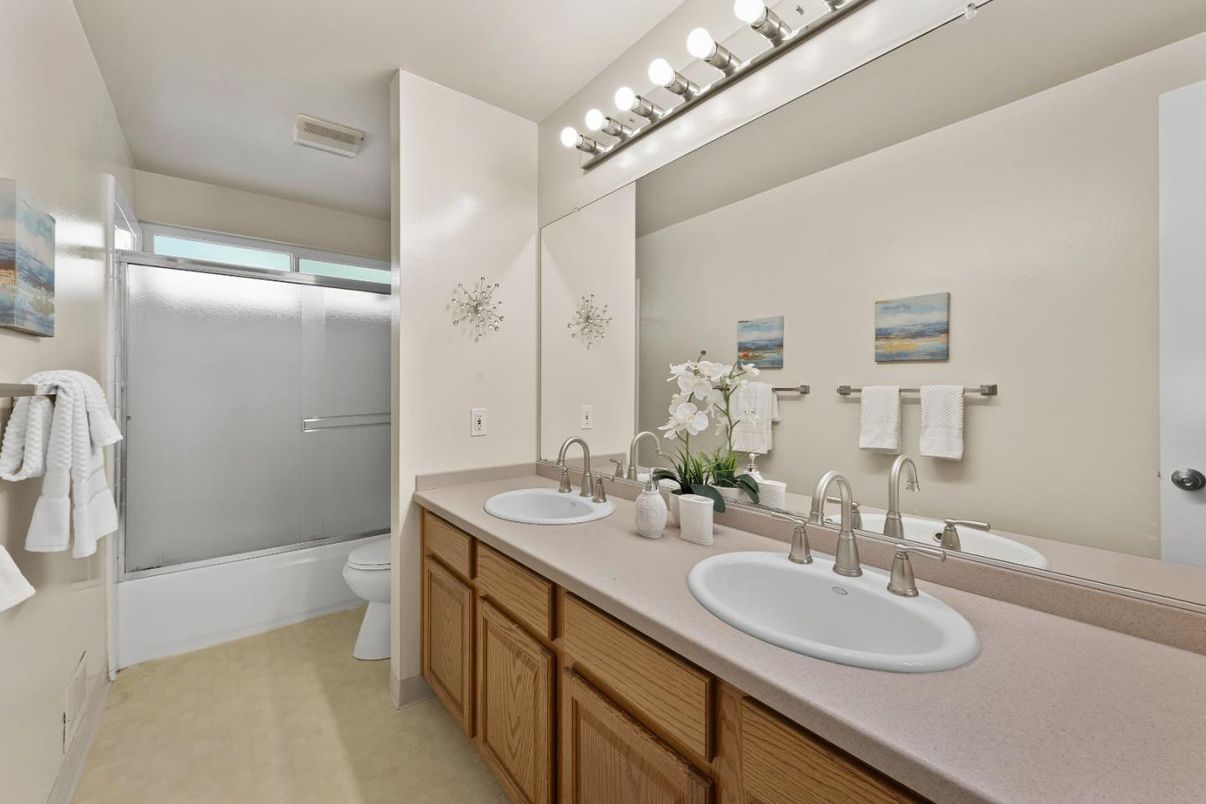 Bathroom, Dual Sink Vanities, Glass Shower, Interior