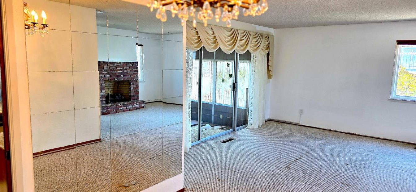 Empty room, Fireplace, Interior