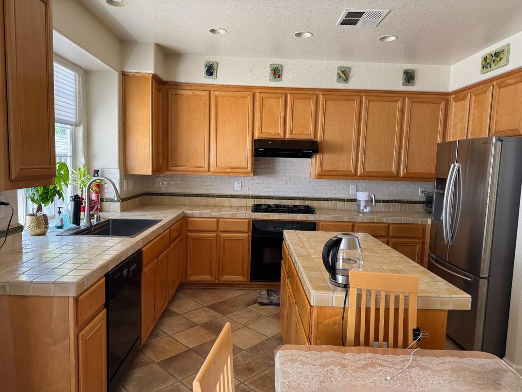Interior, Kitchen, Recessed Lighting, Tile Countertops