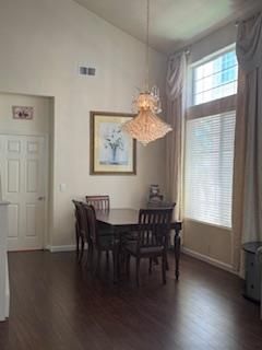 Chandelier, Dining room, Interior, Wood Texture Flooring