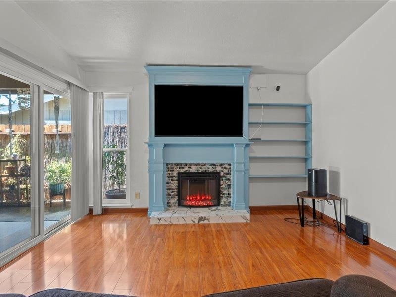 Fireplace, Interior, Wood Texture Flooring