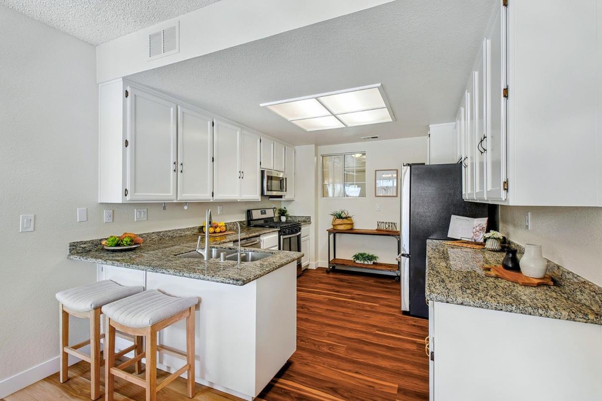 Interior, Kitchen, Wood Texture Flooring