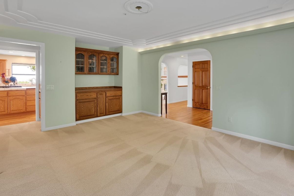 Empty room, Interior, Kitchen, Recessed Lighting, Wood Texture Flooring