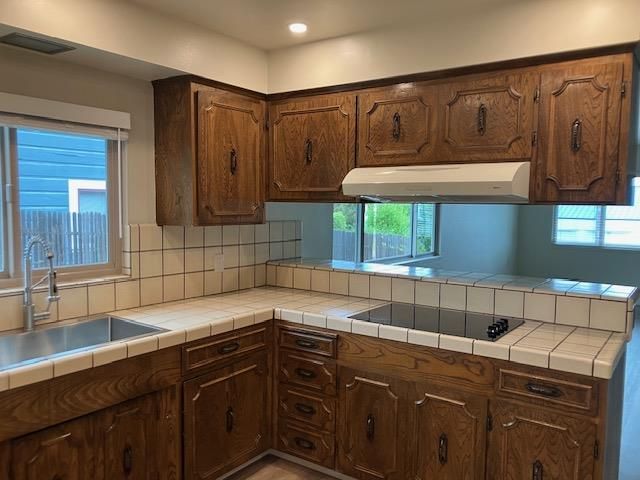 Interior, Kitchen, Recessed Lighting, Tile Countertops
