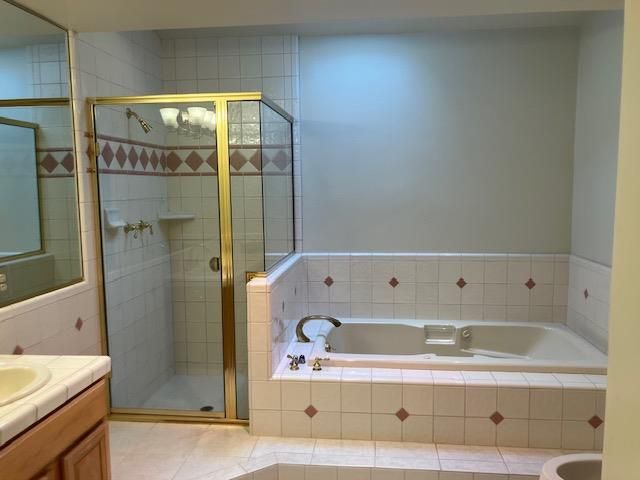 Bathroom, Glass Shower, Interior, Tile Countertops