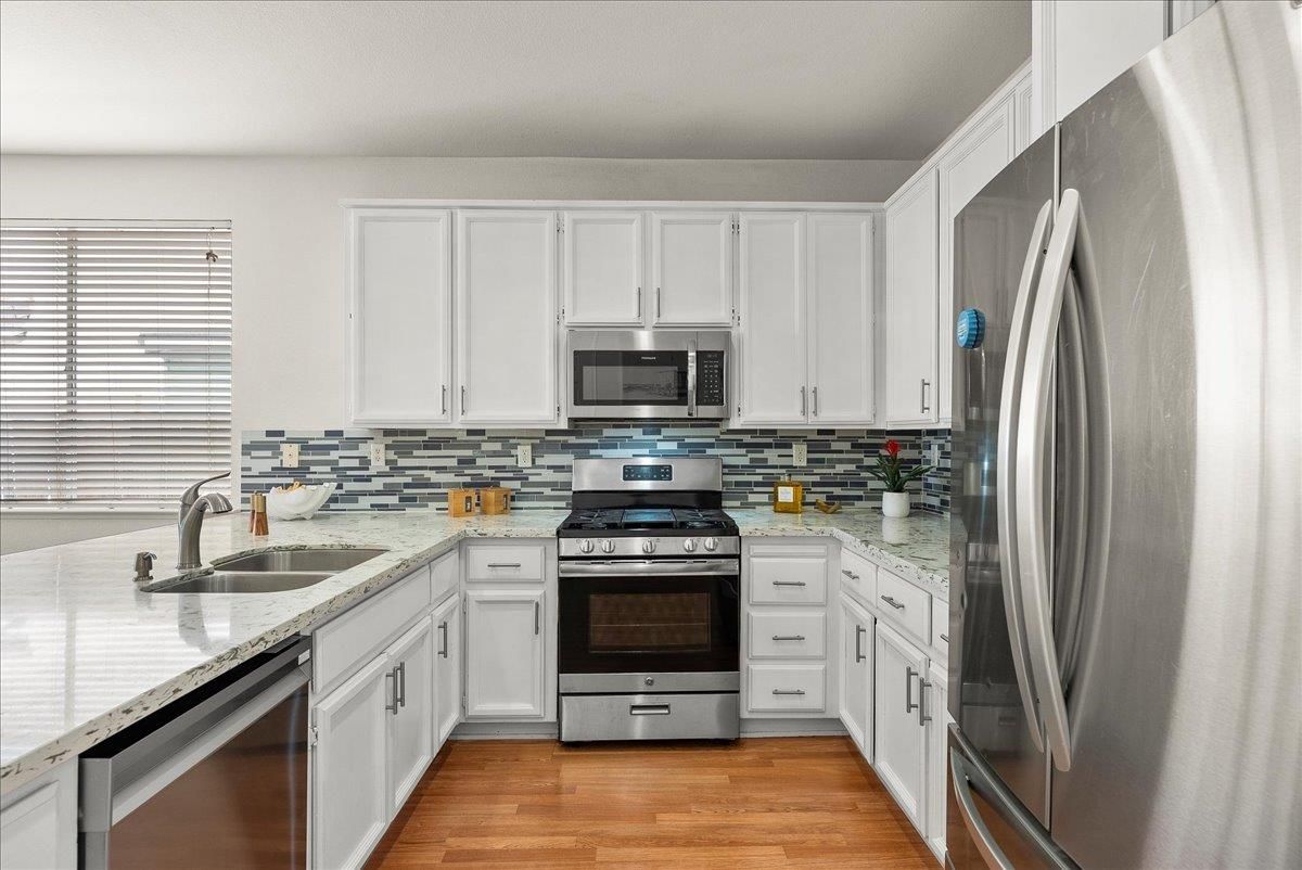 Interior, Kitchen, Stainless Steel Appliances, Wood Texture Flooring