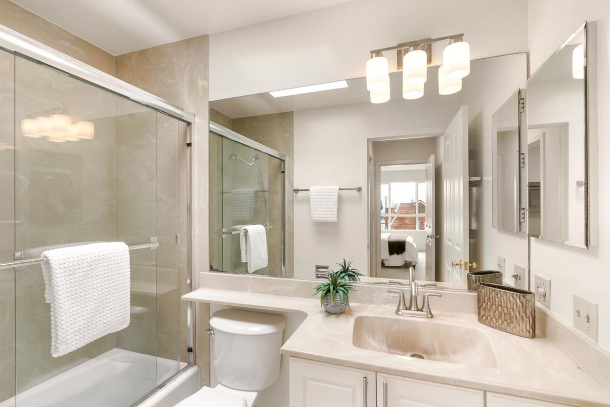 Bathroom, Dual Sink Vanities, Glass Shower, Interior