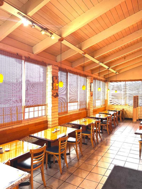 Dining room, Interior, Pendant Lights, Wooden Beams