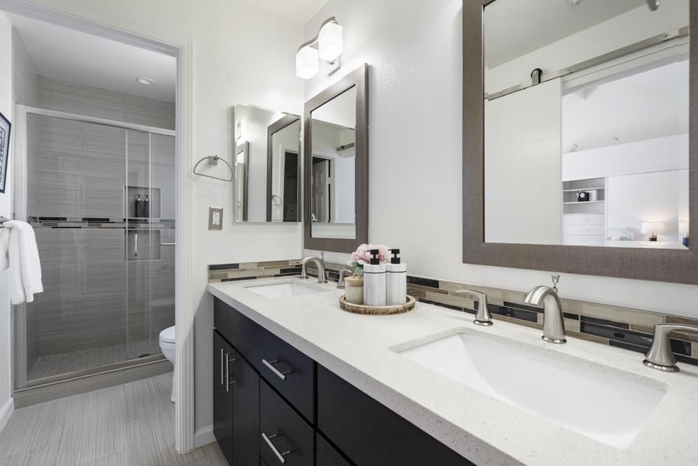 Bathroom, Dual Sink Vanities, Glass Shower, Interior