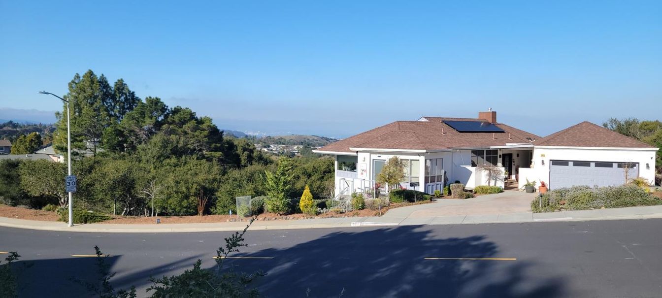 Attached, Exterior, Facade, Solar Panels, Ranch