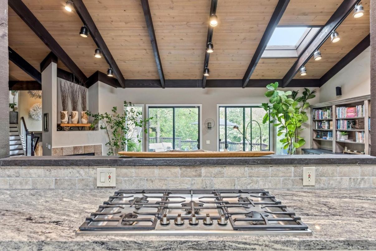 Fireplace, Interior, Kitchen, Wooden Beams, Wooden Ceilings