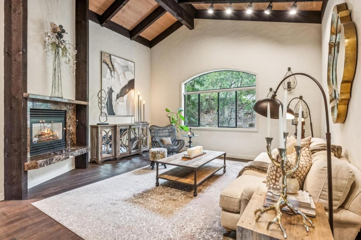 Fireplace, Interior, Living room, Wooden Beams, Wooden Ceilings, Wood Texture Flooring