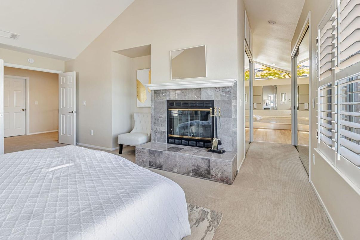 Bedroom, Fireplace, Interior