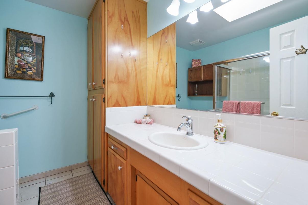 Bathroom, Glass Shower, Interior, Tile Countertops