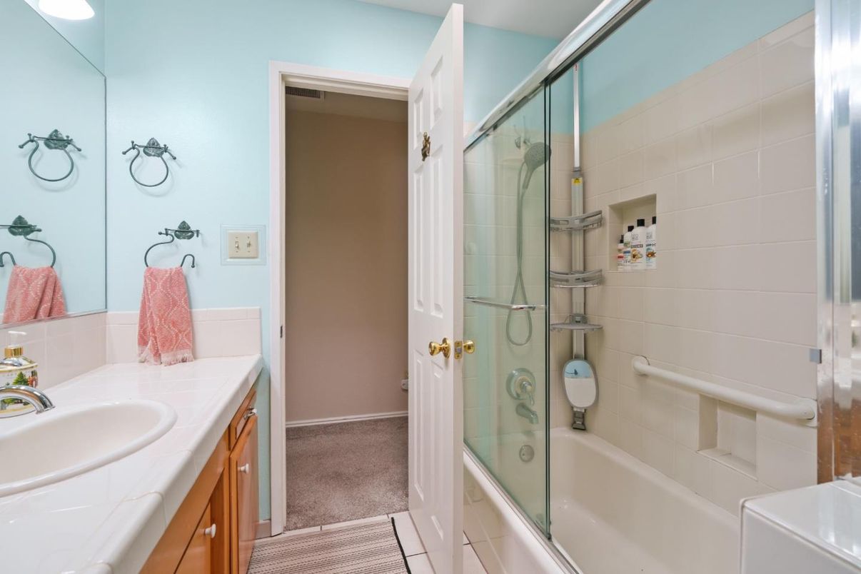 Bathroom, Glass Shower, Interior, Tile Countertops