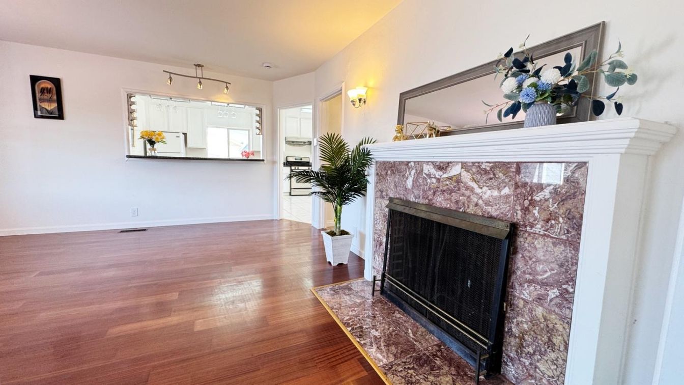 Fireplace, Interior, Wood Texture Flooring