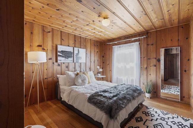 Bedroom, Interior, Wooden Ceilings, Wood Texture Flooring, Wooden Walls