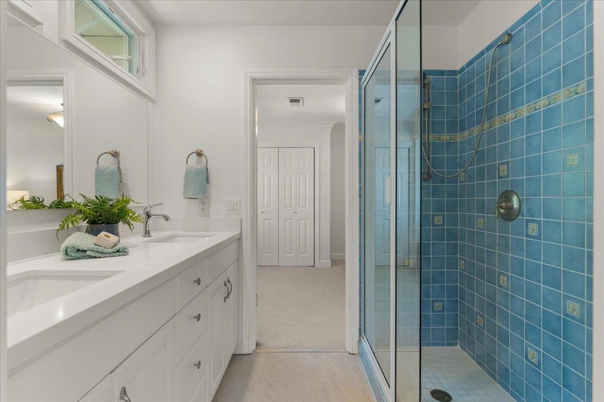 Bathroom, Dual Sink Vanities, Glass Shower, Interior