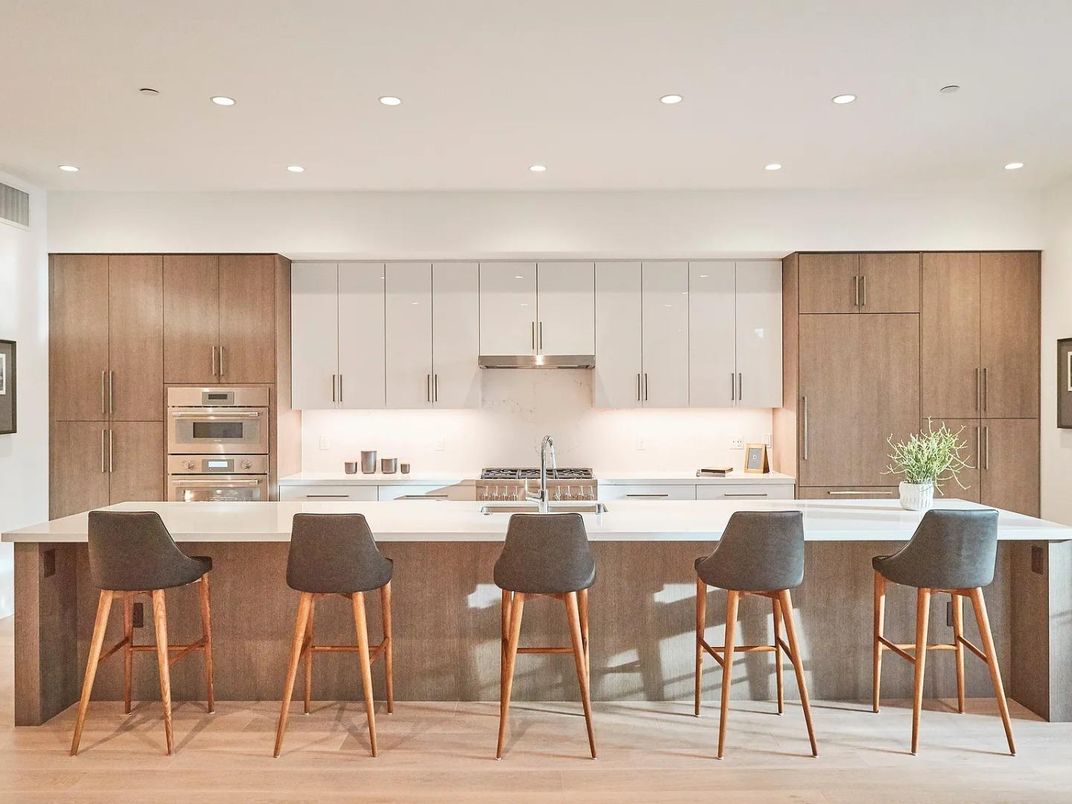 Interior, Kitchen, Recessed Lighting, Wood Texture Flooring