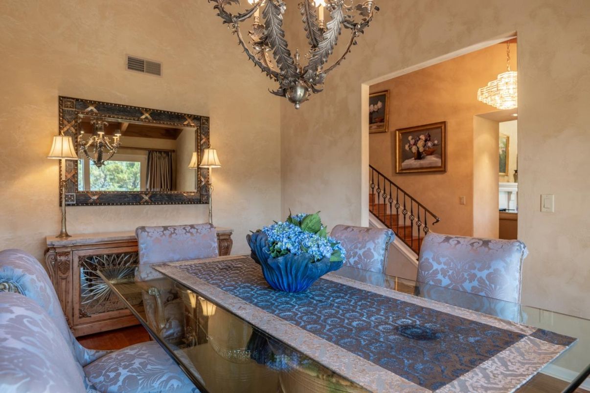 Chandelier, Dining room, Interior, Wood Texture Flooring