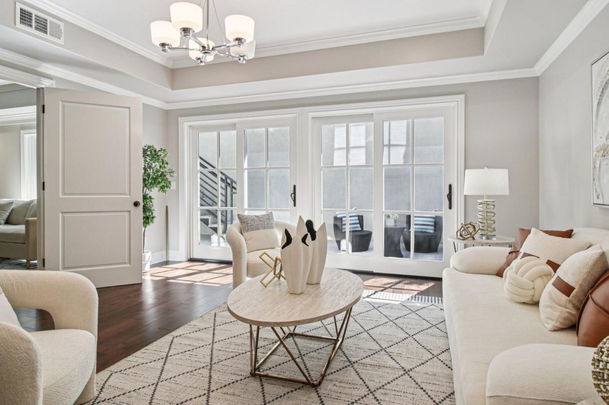 Chandelier, Interior, Living room, Wood Texture Flooring