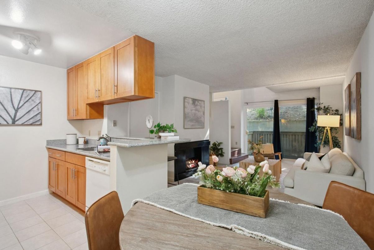 Fireplace, Interior, Kitchen, Living room