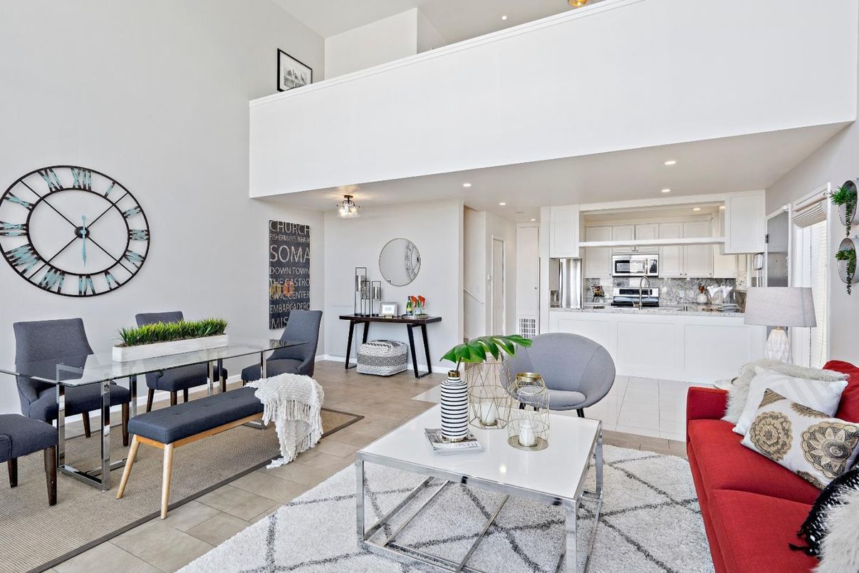 Dining room, Interior, Kitchen, Living room, Recessed Lighting, Stainless Steel Appliances