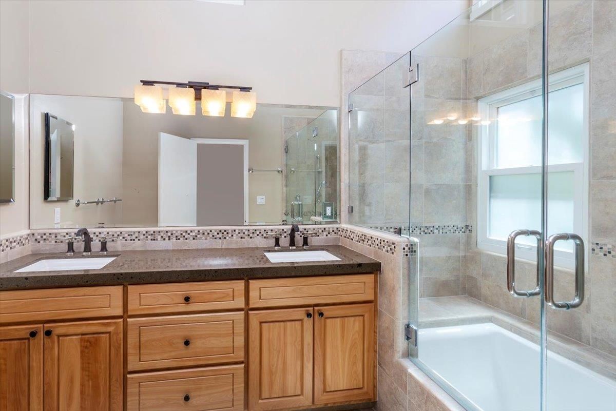 Bathroom, Dual Sink Vanities, Glass Shower, Interior