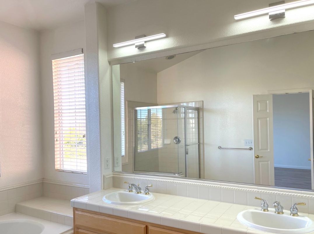 Bathroom, Dual Sink Vanities, Glass Shower, Interior, Tile Countertops