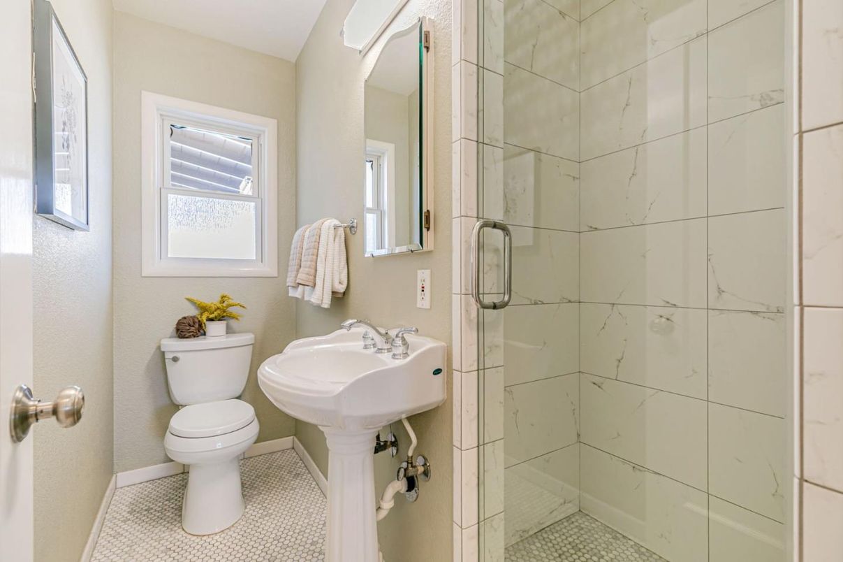 Bathroom, Glass Shower, Interior, Marble Walls