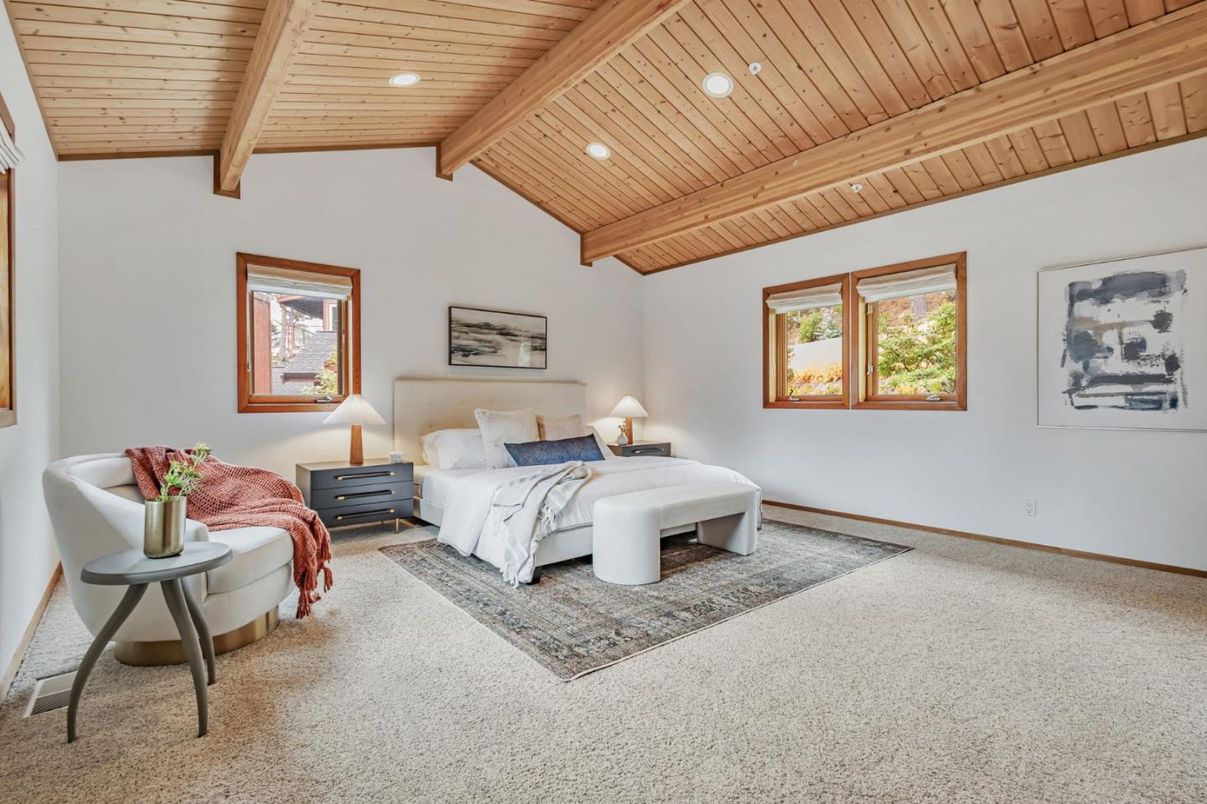 Bedroom, Interior, Recessed Lighting, Wooden Beams, Wooden Ceilings