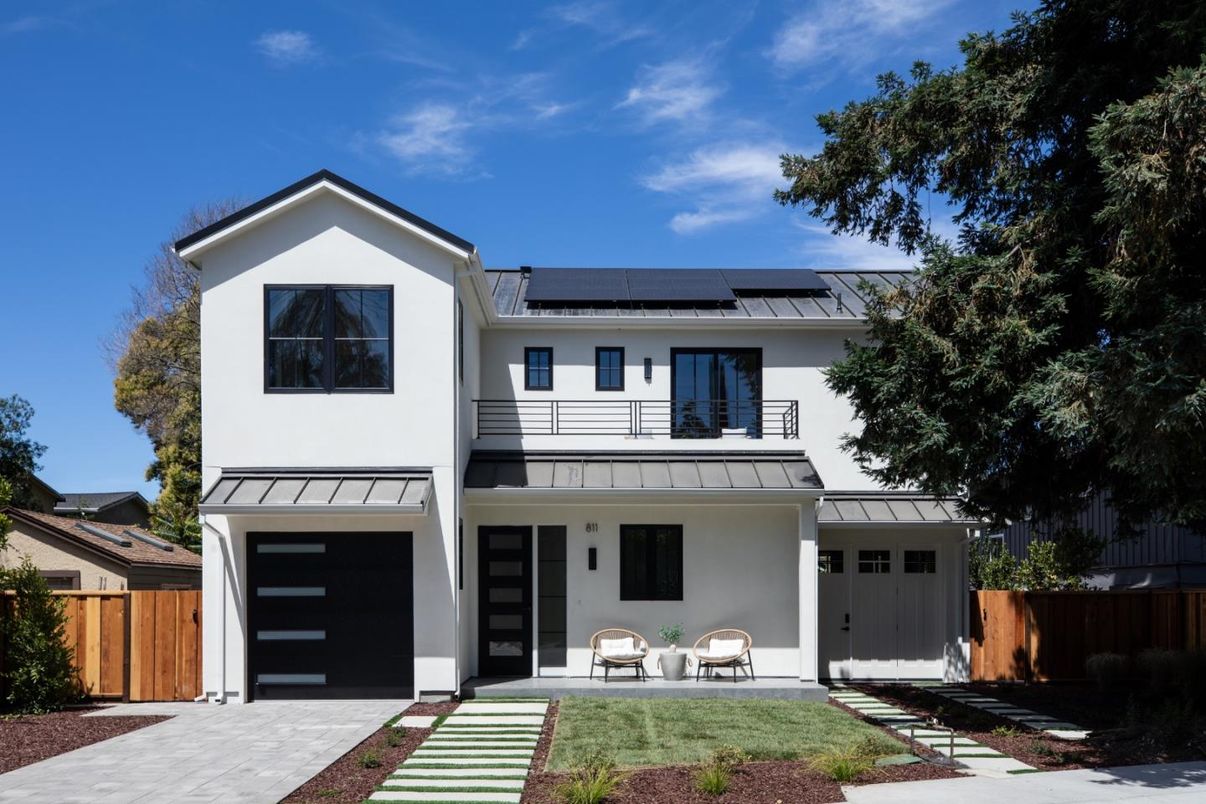 Attached, Exterior, Facade, Solar Panels, Farmhouse