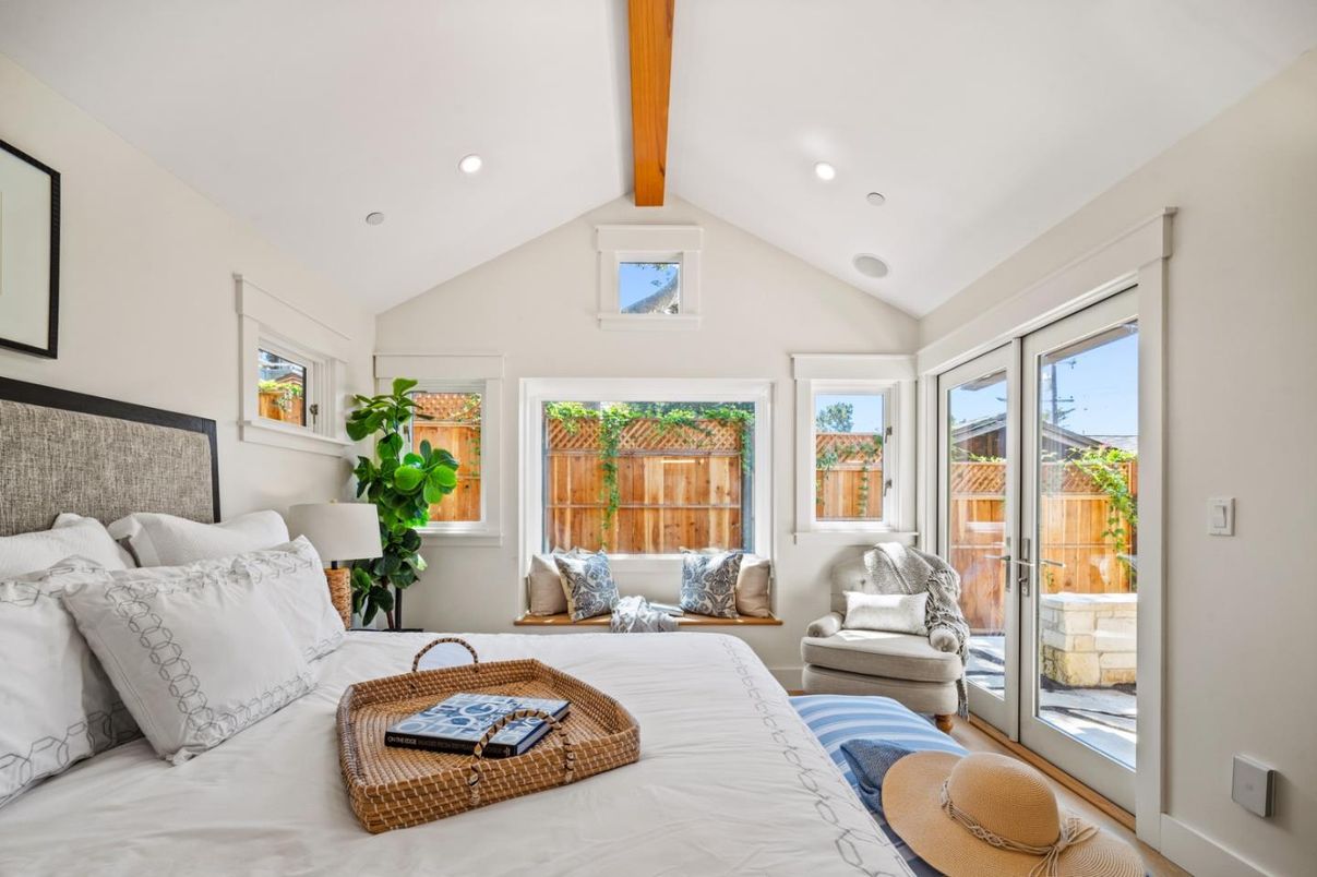 Bedroom, Interior, Recessed Lighting, Wooden Beams