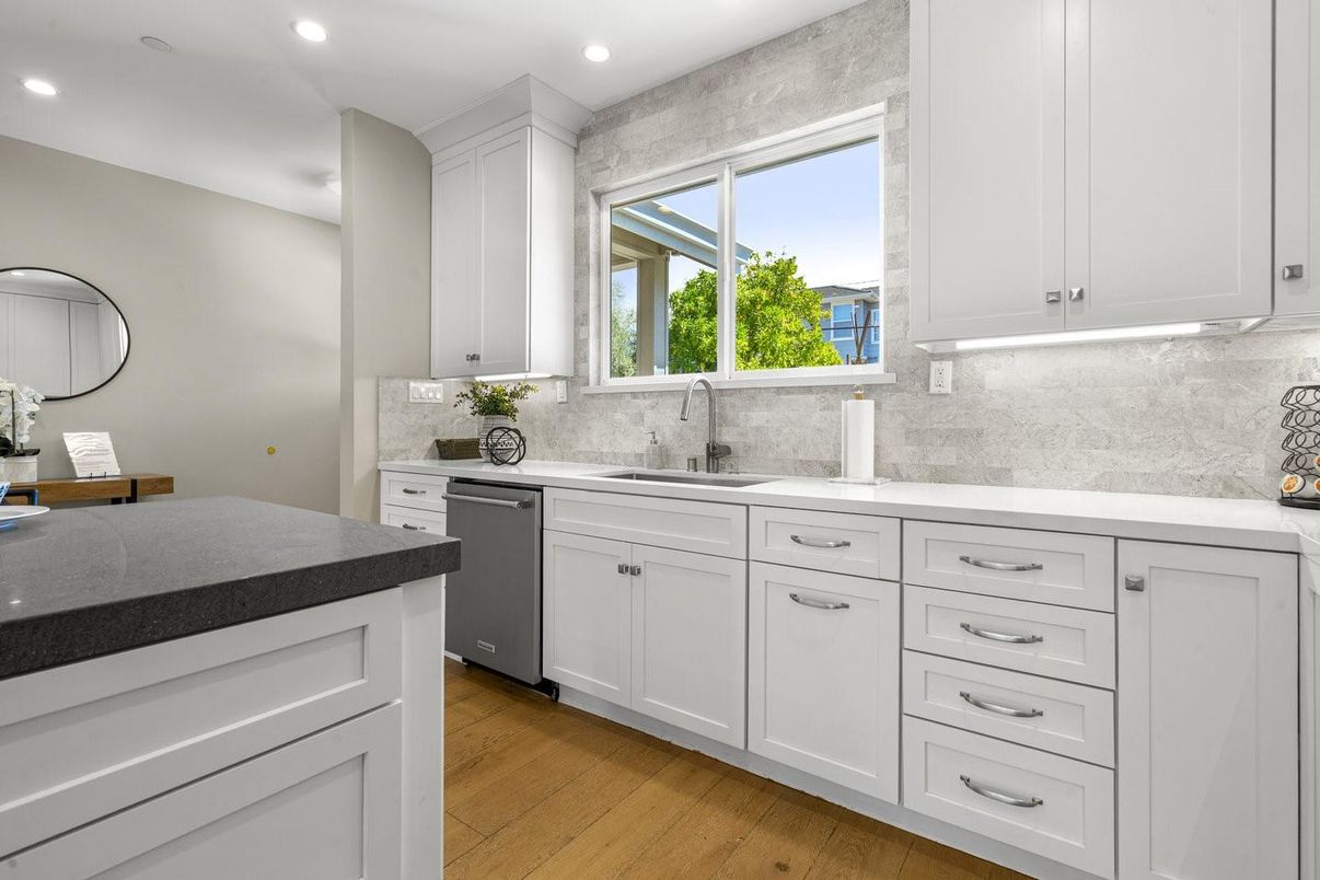 Interior, Kitchen, Recessed Lighting, Wood Texture Flooring