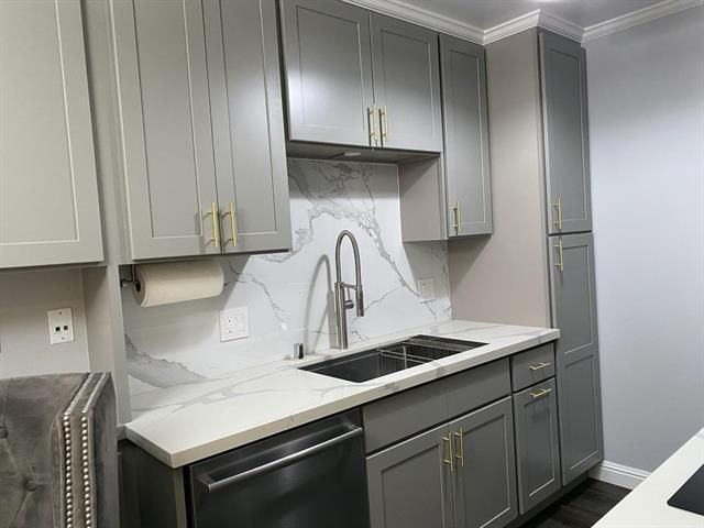 Interior, Kitchen, Marble Walls, Wood Texture Flooring