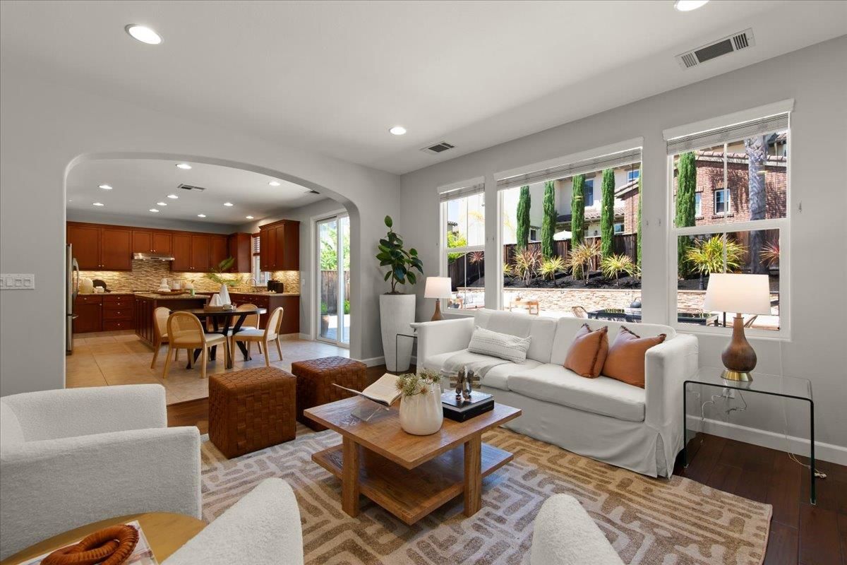 Dining room, Interior, Kitchen, Living room, Recessed Lighting, Wood Texture Flooring