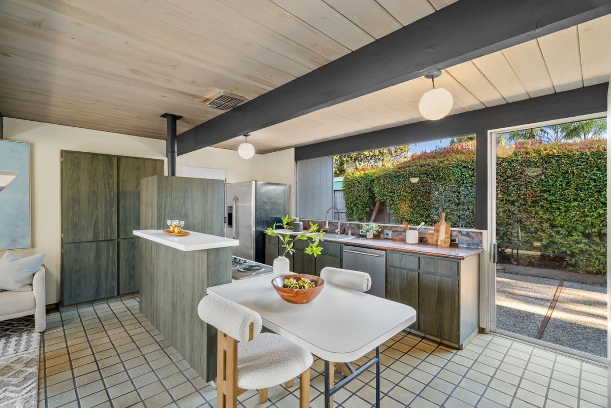 Interior, Kitchen, Pendant Lights, Stainless Steel Appliances, Wooden Ceilings