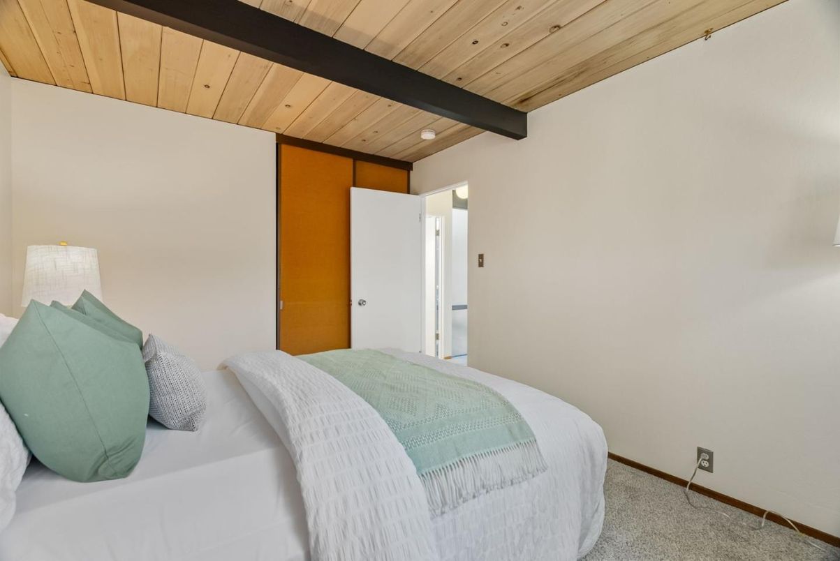 Bedroom, Interior, Recessed Lighting, Wooden Beams, Wooden Ceilings